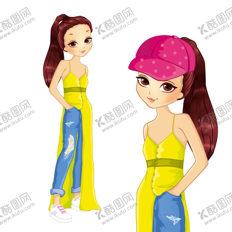 编号：74409209261610161995【酷图网】源文件下载-卡通长发