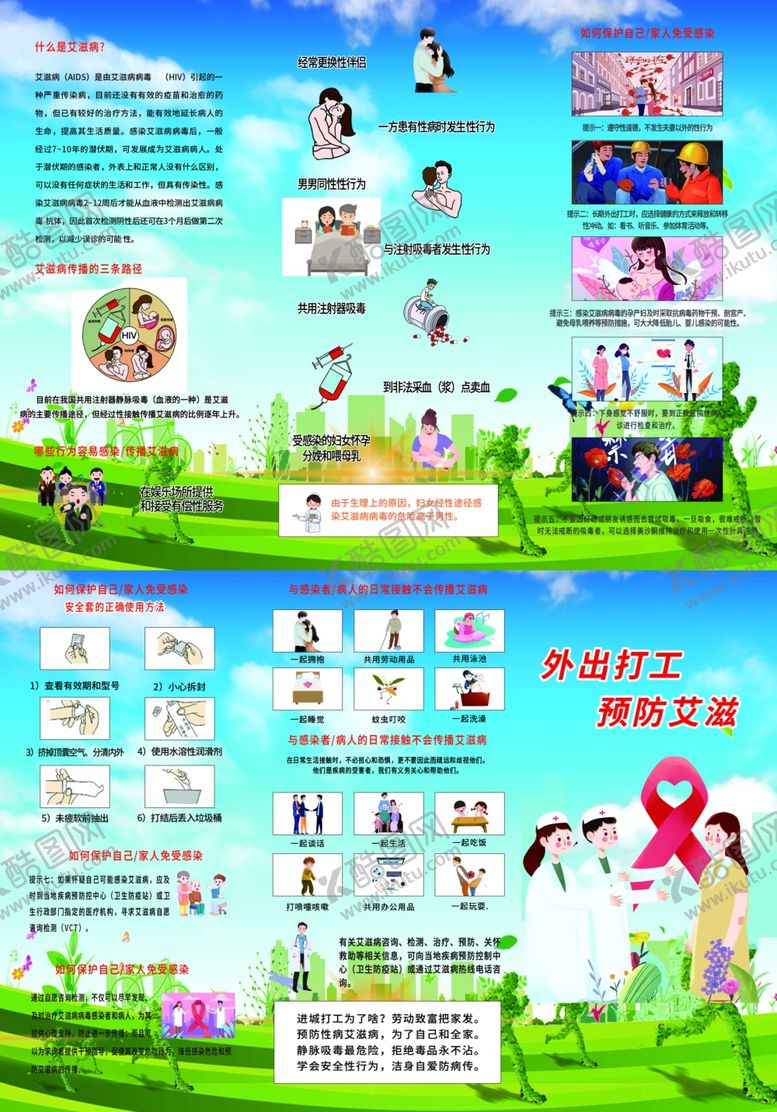编号：33131206251801255382【酷图网】源文件下载-2020世界艾滋病日三折页