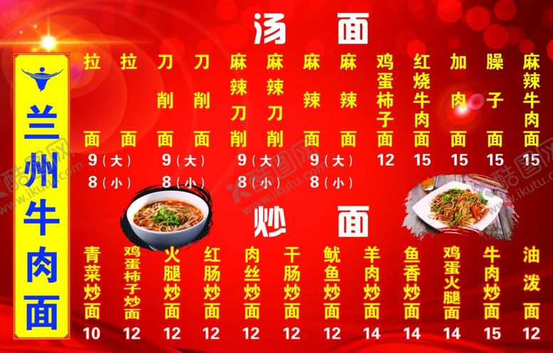 编号：86208107031058444835【酷图网】源文件下载-汤面炒面展板