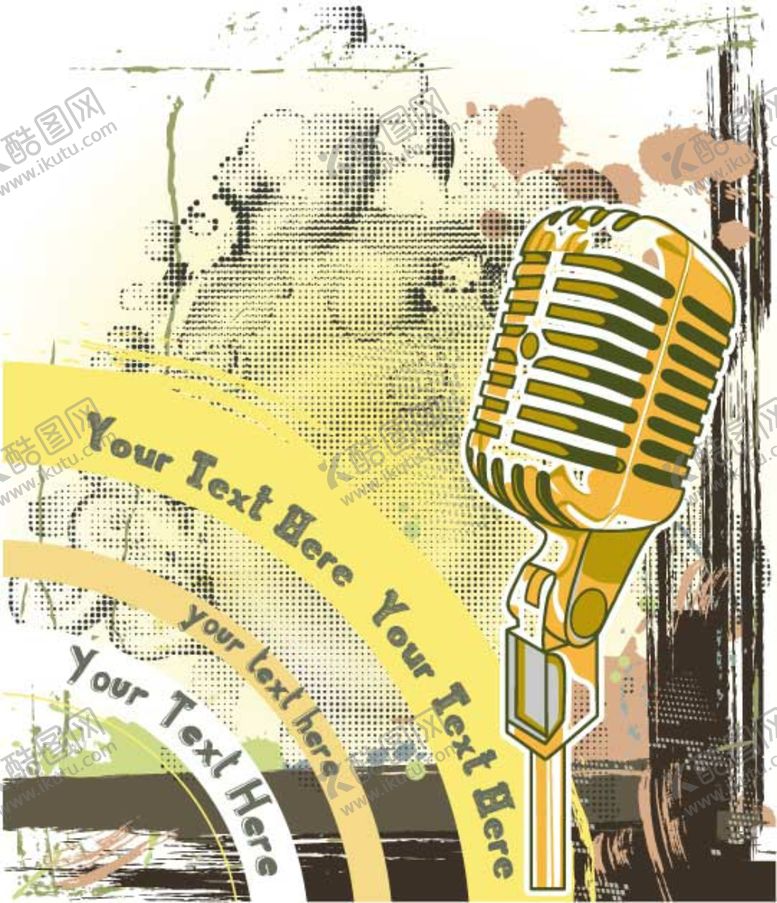 编号：81429109281253481553【酷图网】源文件下载-立式麦克风卡通素材背景