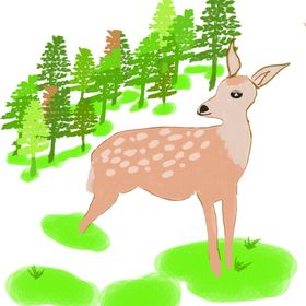 卡通鹿小鹿插画