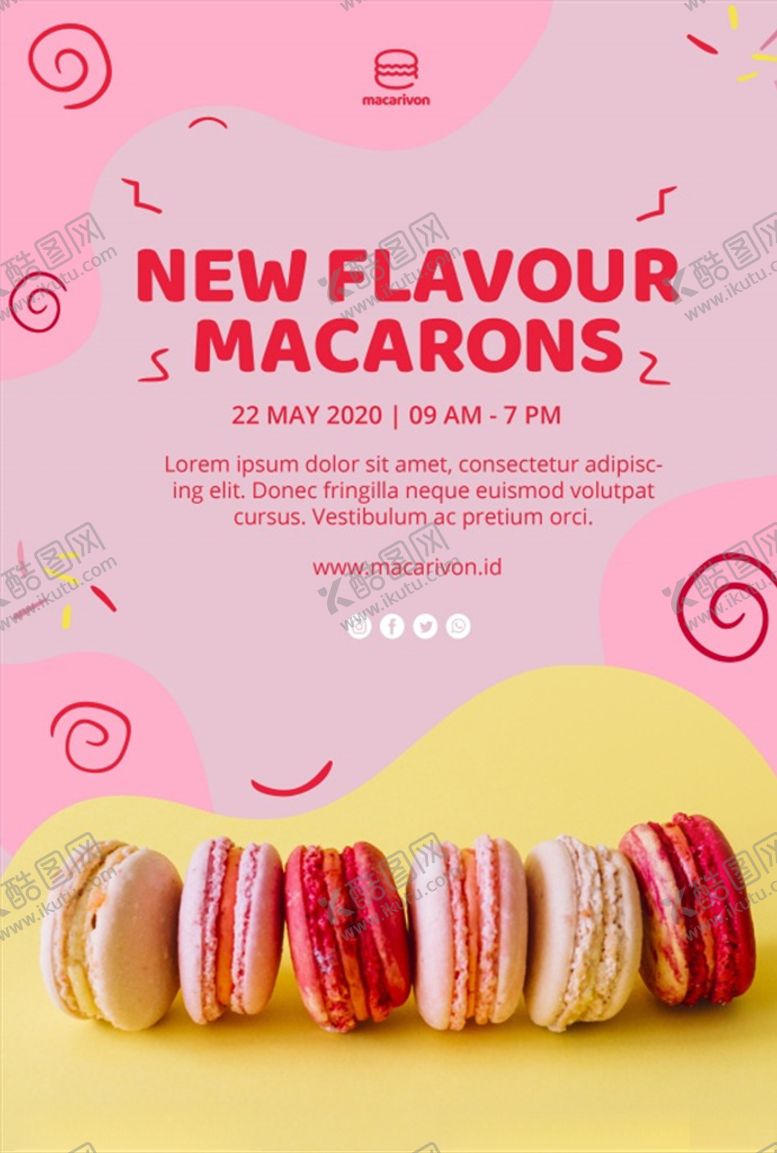 编号：71453010212332107860【酷图网】源文件下载-马卡龙海报