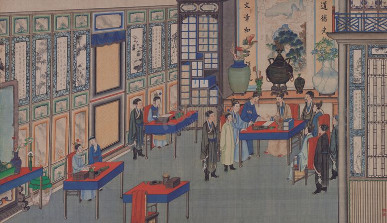 编号：75657909190802454887【酷图网】源文件下载-红楼梦场景精美工笔画