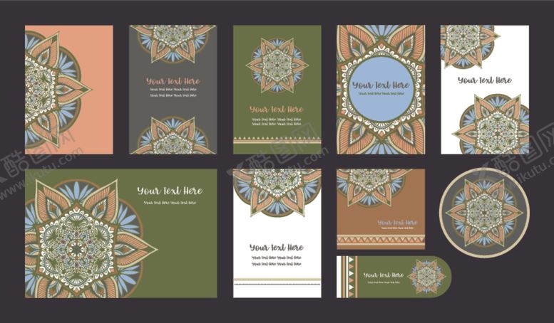 编号：93806009260417482316【酷图网】源文件下载-古典花纹卡片