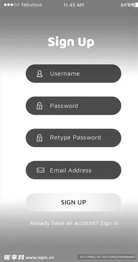 UI设计素材手机页面客户端app模板