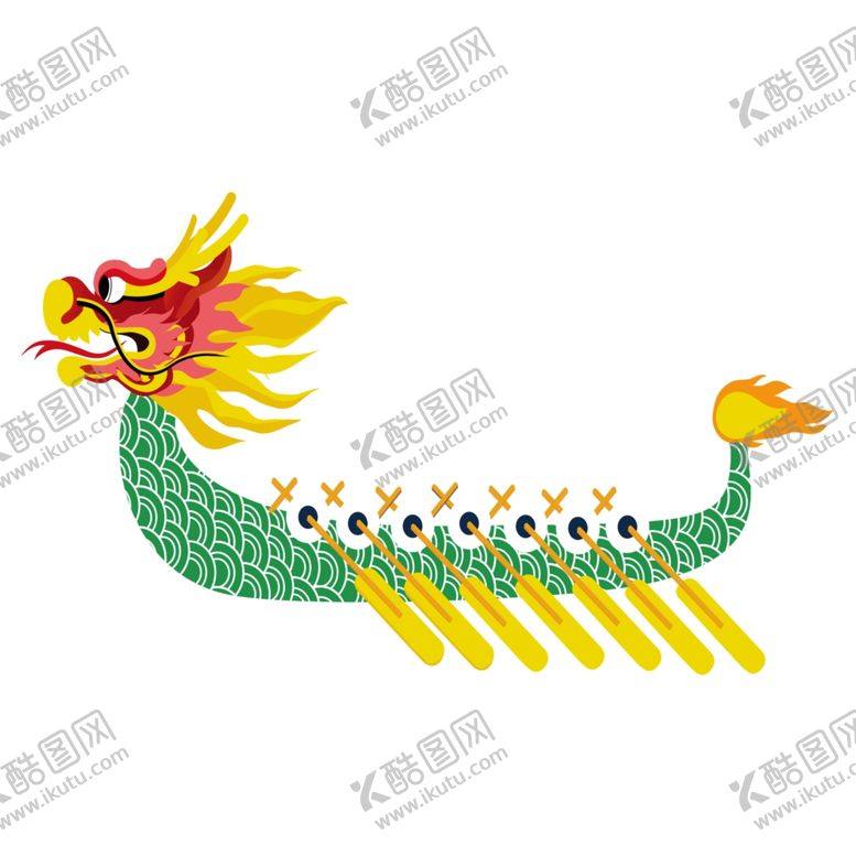编号：98930810070808431792【酷图网】源文件下载-卡通山水端午节粽子划船龙舟