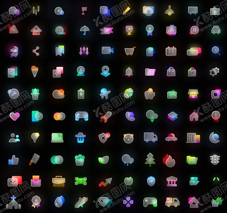 毛玻璃图标设计iconUI矢量