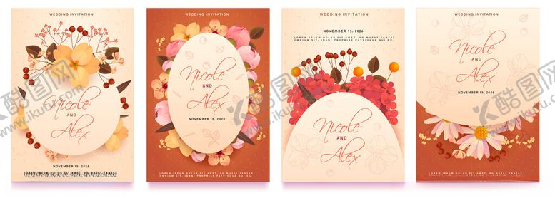 编号：99206504010723385765【酷图网】源文件下载-复古花卉边框卡片设计