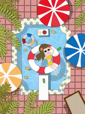 大暑宣传单节日海报莲花