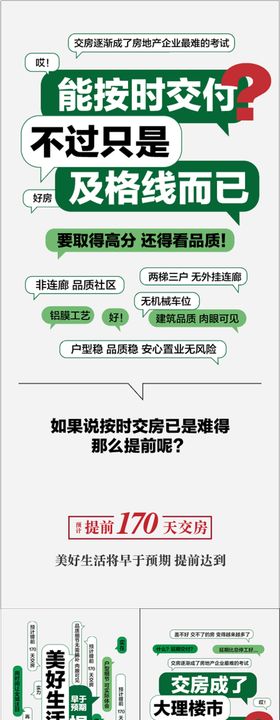 实景现房按时交付创意对话系列海报