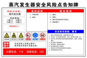 蒸汽发生器安全风险点告知牌