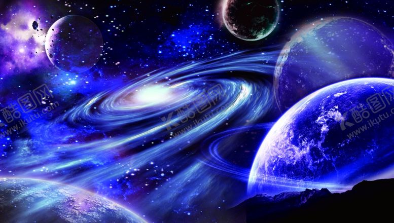编号：69595609280625519609【酷图网】源文件下载-浩瀚星空背景星球银河