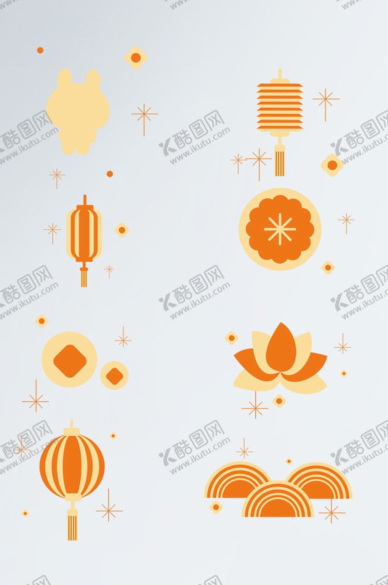编号：61982310110435285314【酷图网】源文件下载-中秋矢量简约小元素 