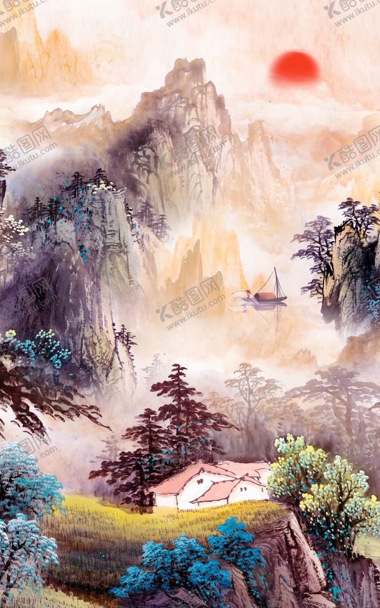 编号：45825705122008074768【酷图网】源文件下载-国画山水
