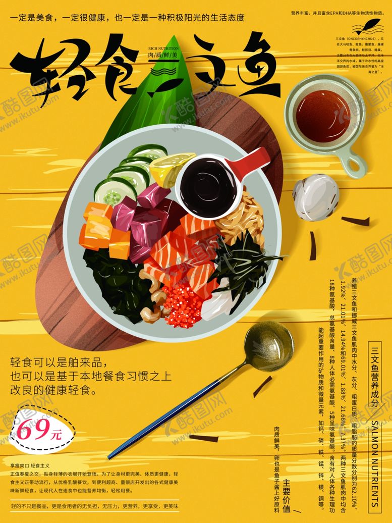 编号：34552907061532257167【酷图网】源文件下载-轻食三文鱼
