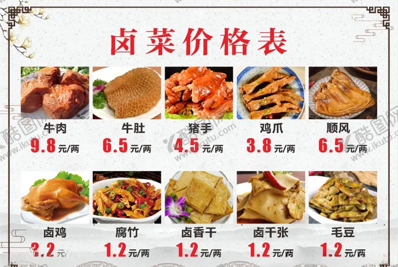 编号：65919004181215523999【酷图网】源文件下载-卤菜价格表