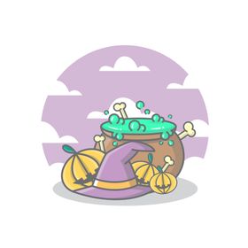 万圣节南瓜手绘卡通