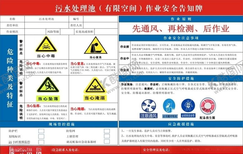 编号：60018405110844408049【酷图网】源文件下载-污水处理池（有限空间）