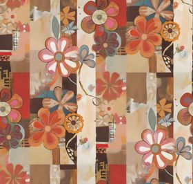 复古花卉几何图案背景