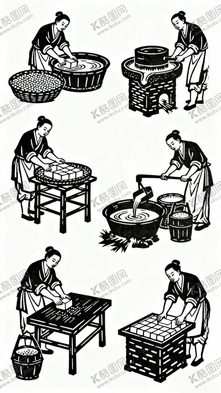 编号：94870211251922401430【酷图网】源文件下载-传统豆腐操作步骤图示