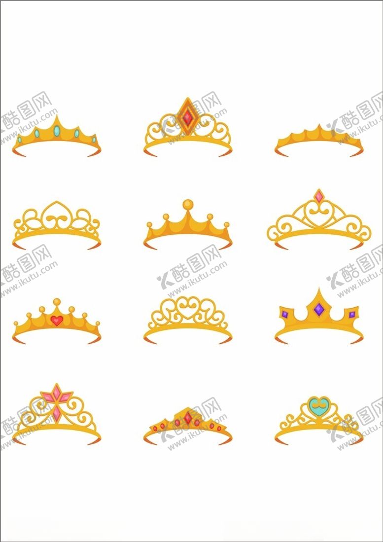 编号：52809702251341535669【酷图网】源文件下载-扁平公主头饰皇冠