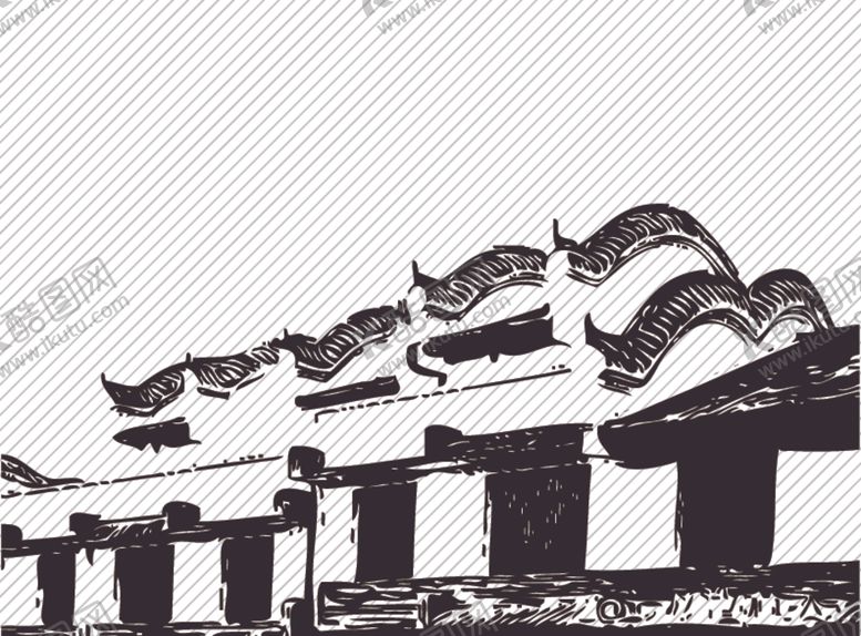 编号：89400501140203536607【酷图网】源文件下载-传统建筑矢量剪影