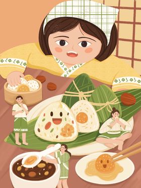 女孩与多样美食的惬意时光