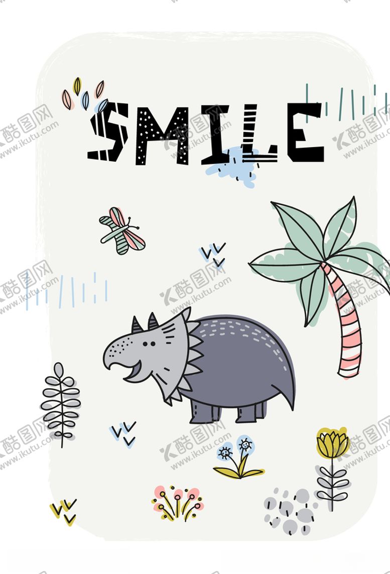 编号：95786310102256036763【酷图网】源文件下载-呆萌恐龙主题插画