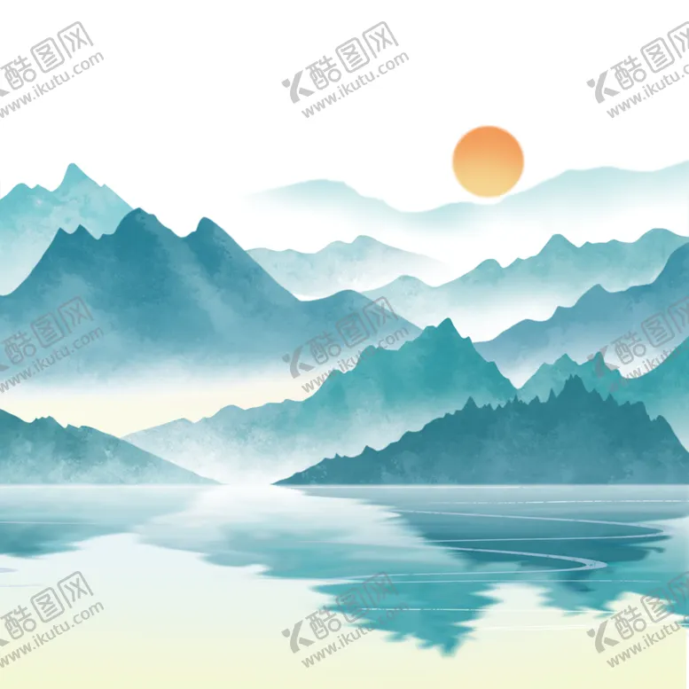 编号：66359202080002267367【酷图网】源文件下载-中国风山脉插画元素