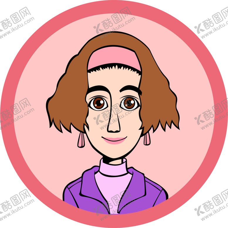 编号：80412909242235435412【酷图网】源文件下载-卡通头像女