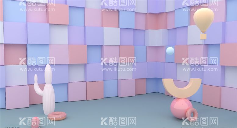 编号：93330003161141214826【酷图网】源文件下载-c4d模型创意清新电商展台电商