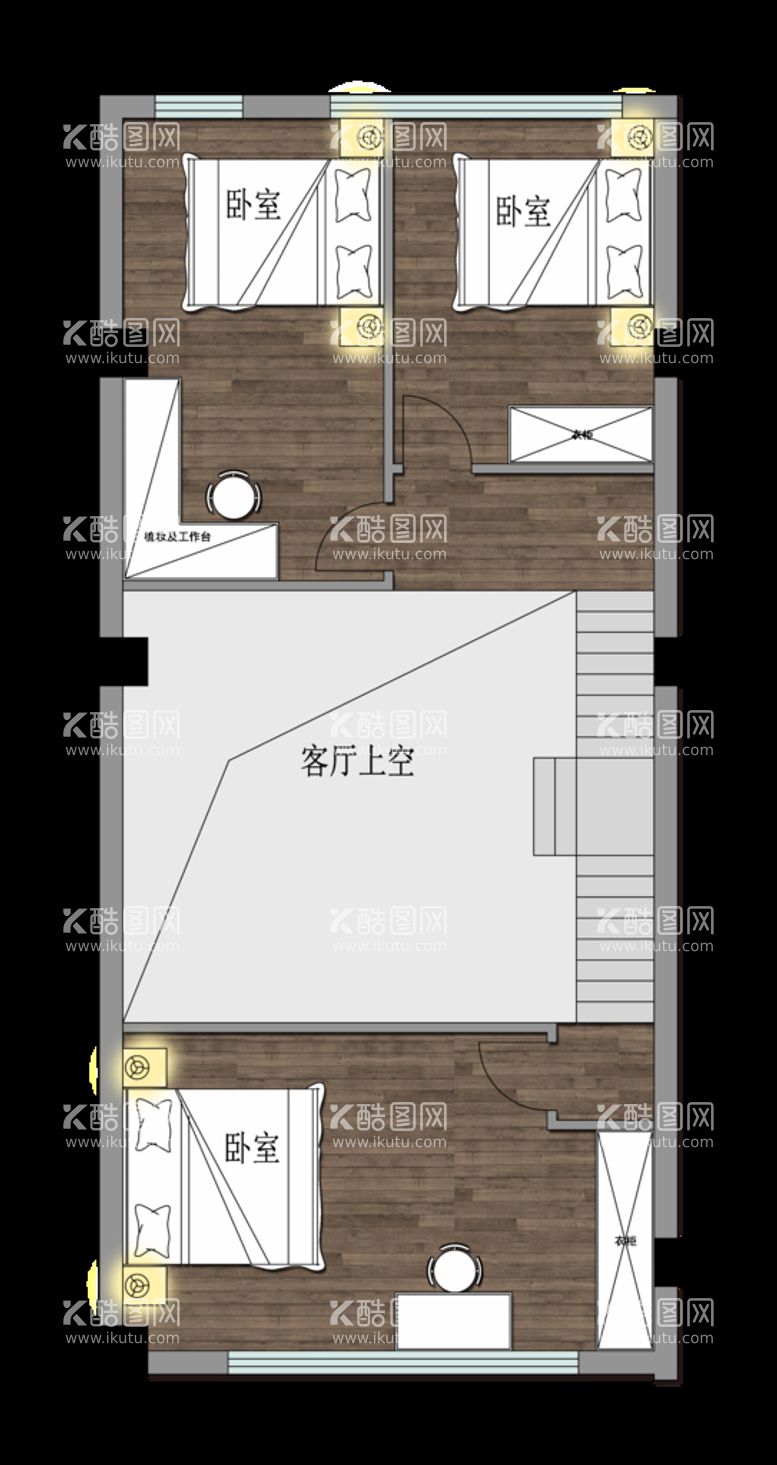 编号：21376909221806168763【酷图网】源文件下载-E户型图二层