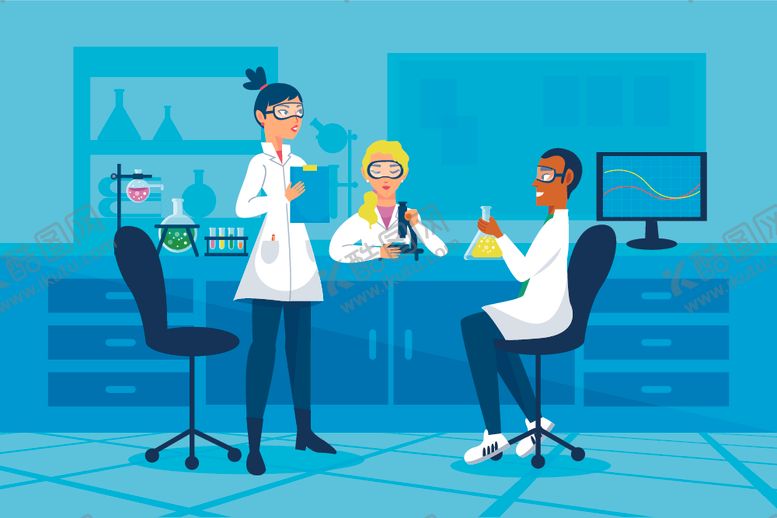 编号：15455607071951162704【酷图网】源文件下载-化学实验主题插画素材