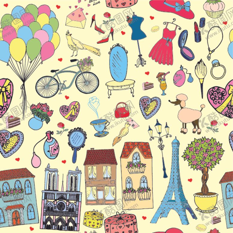 编号：48787911010744104651【酷图网】源文件下载-创意拼接卡通图案背景