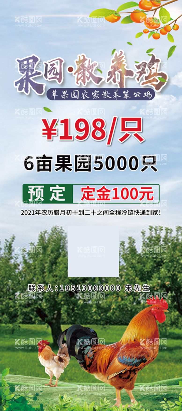 编号：03769209171716362749【酷图网】源文件下载-果园散养鸡展架