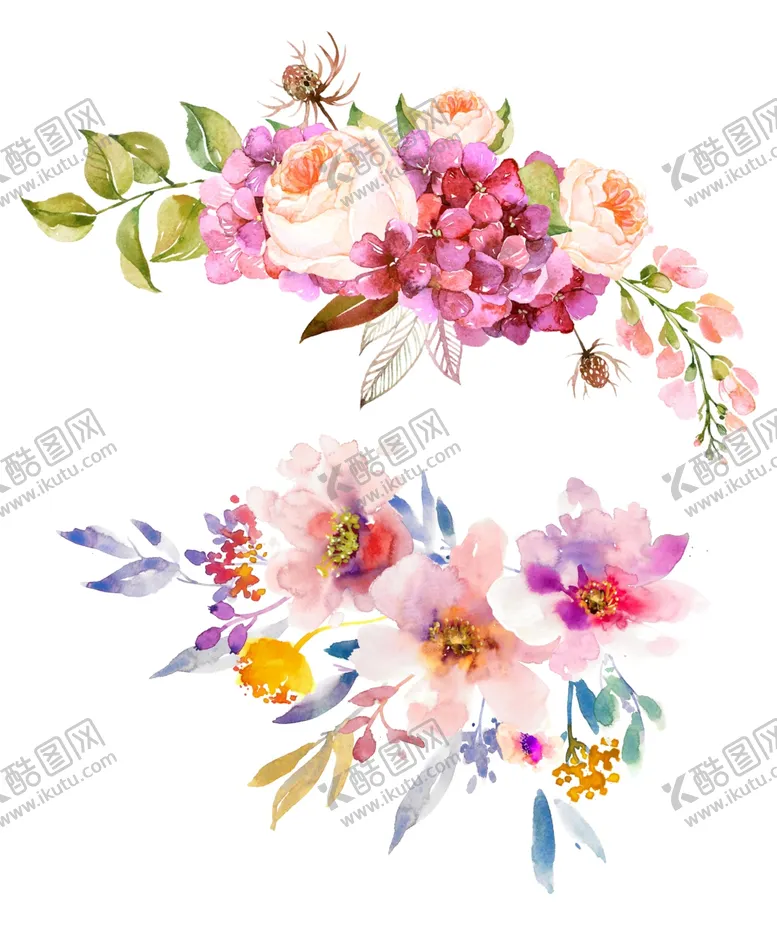 编号：22920107061733057196【酷图网】源文件下载-水彩花朵