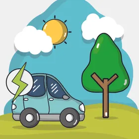 卡通新能源小车