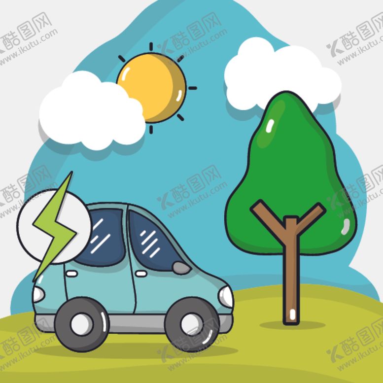 编号：87709209200718239254【酷图网】源文件下载-卡通新能源小车