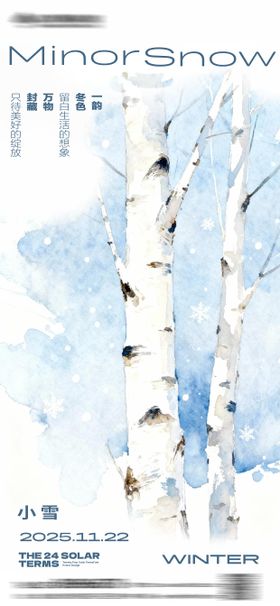 简约小雪海报