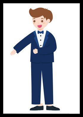 手绘商务人物办公士办公