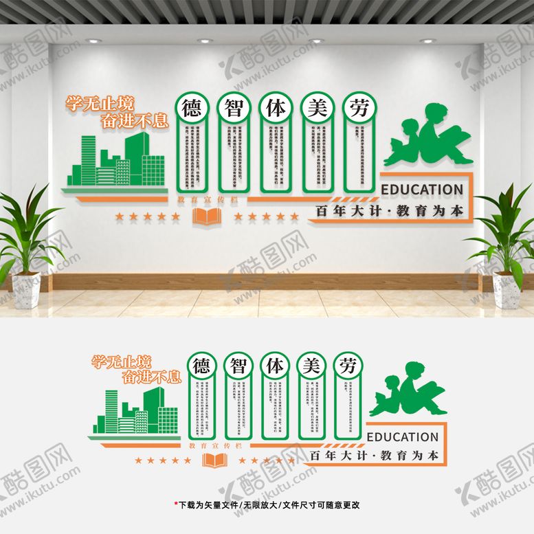 编号：18354412230722308044【酷图网】源文件下载-五育并举 文化墙
