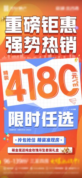 地产大字报单价促销海报