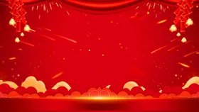 红色背景图片高档舞台模板