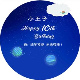 蓝金生日海报