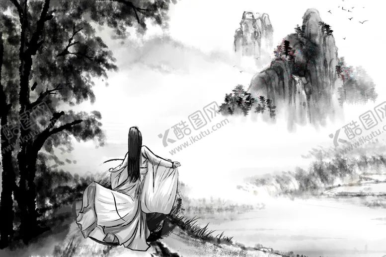 编号：21077411191816192256【酷图网】源文件下载-手绘古风插画背景图片