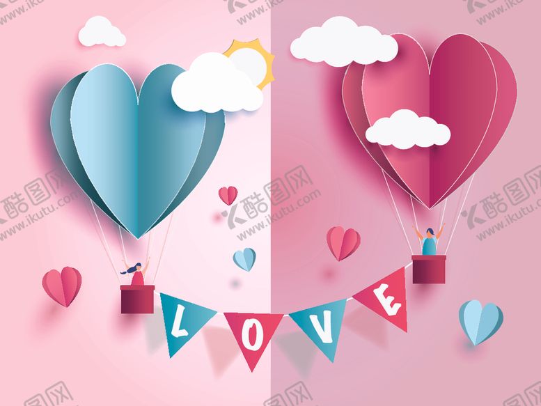 编号：89118809270952041370【酷图网】源文件下载-爱心热气球