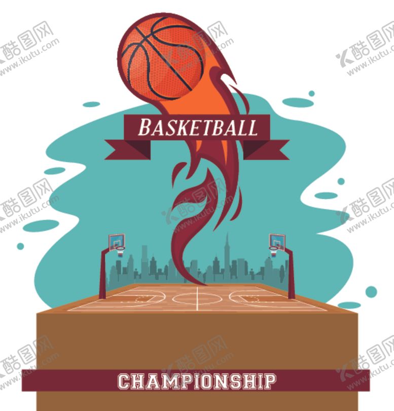 编号：57104910152219212221【酷图网】源文件下载-篮球元素主题插画