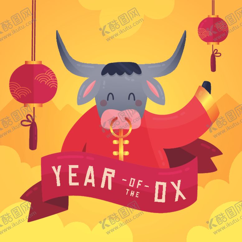 编号：75562606260835247573【酷图网】源文件下载-牛新年展板背景