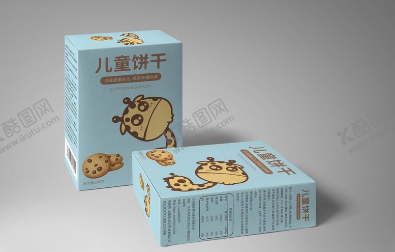 编号：49190605051256153580【酷图网】源文件下载-卡通动物儿童饼干包装盒