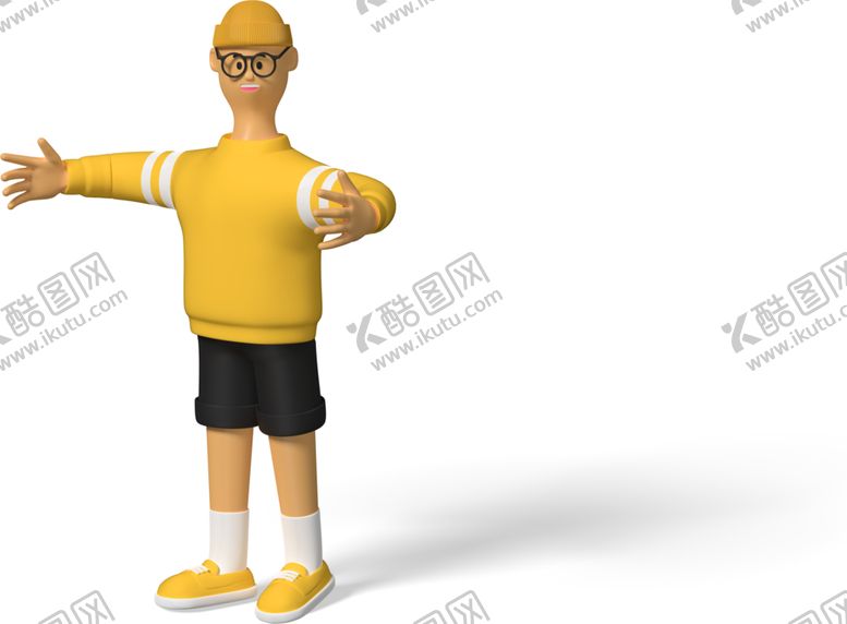 编号：94403401151253556964【酷图网】源文件下载-做运动操的上班族职员男孩